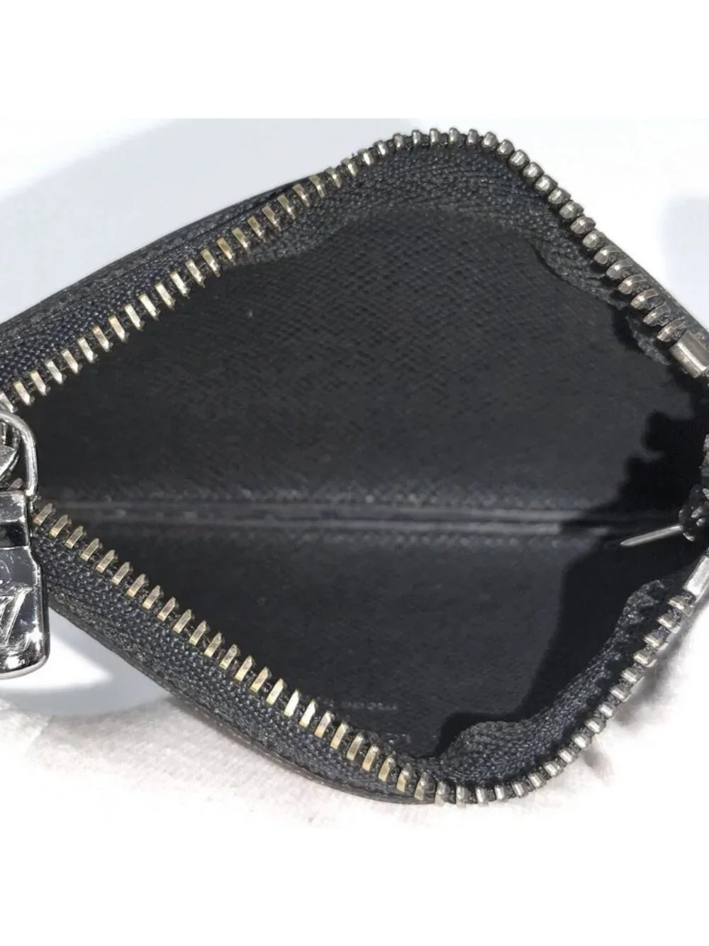 Louis Vuitton Pochette Cles Coin Case Key Keyring with Monogram Eclipse Reverse